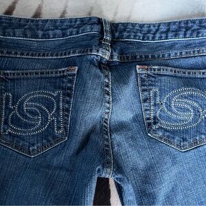 Y2K BEBE Flared Bedazzled Jeans